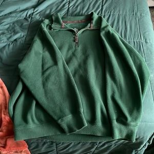 TRY TRADEMARK Green Quarter Zip